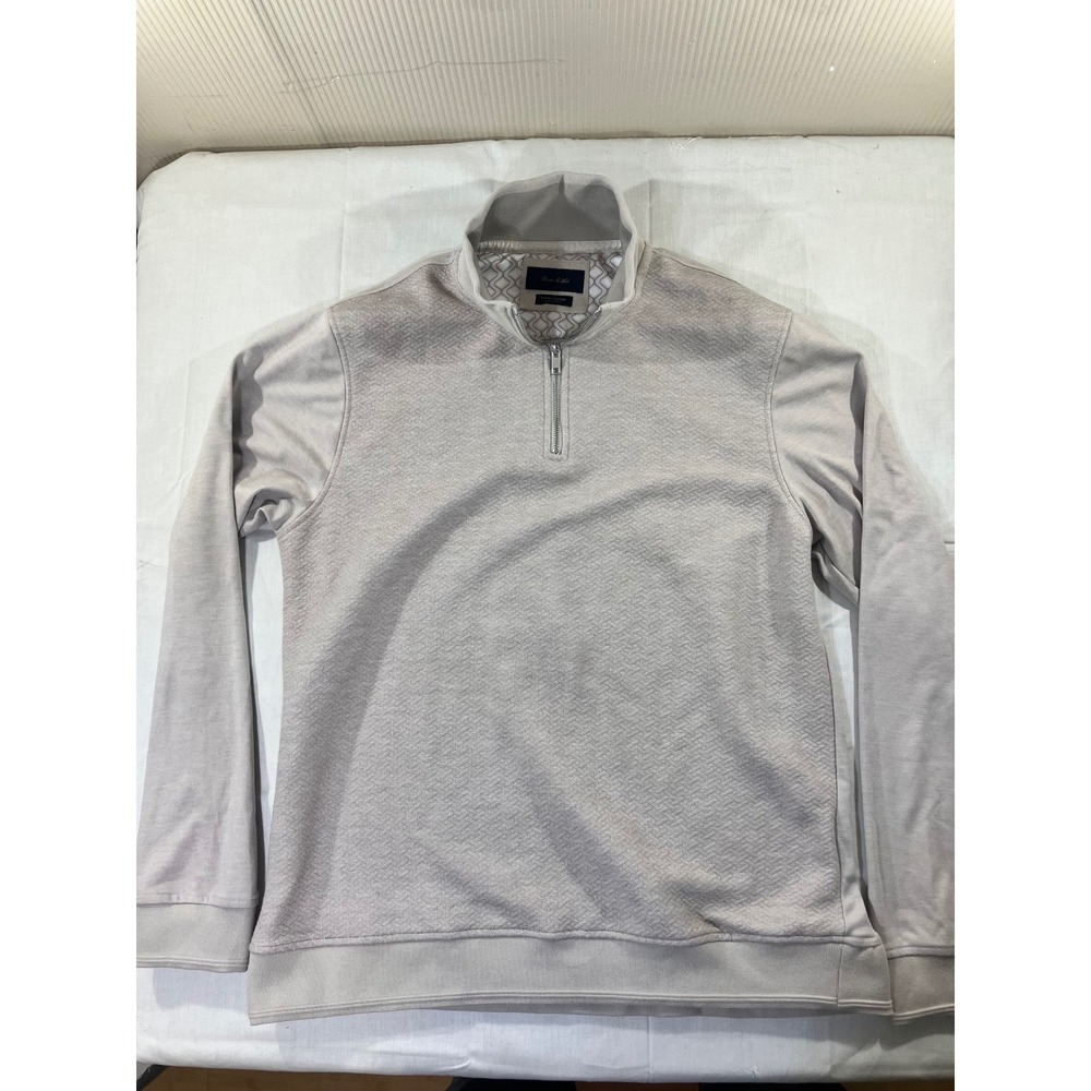 Porter & Ash Womens Beige 2 Tone Structure 1/4 Zip Pullover Sweater‎